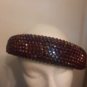 Elegant Purple and Gold Beaded Headband